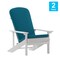 Flash Furniture White Adirondack Chairs with Teal Cushions, 2PK 2-JJ-C14501-CSNTL-WH-GG - alternate 9